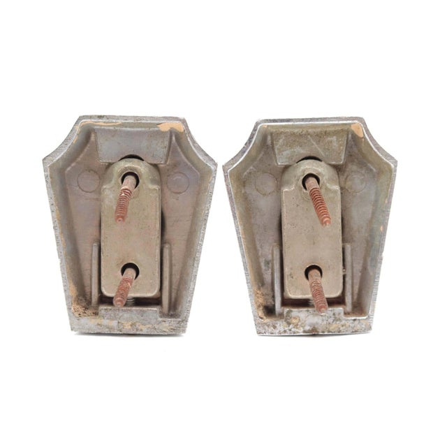 Mid 20th Century Pair of Mid Century Nickel Plated Brass Towel Bar Brackets For Sale - Image 5 of 5