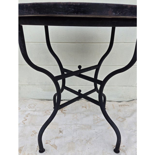 2020s 32" Moroccan Round Mosaic Table, Tamegrout Green Bejmat Style / Squares For Sale - Image 5 of 7