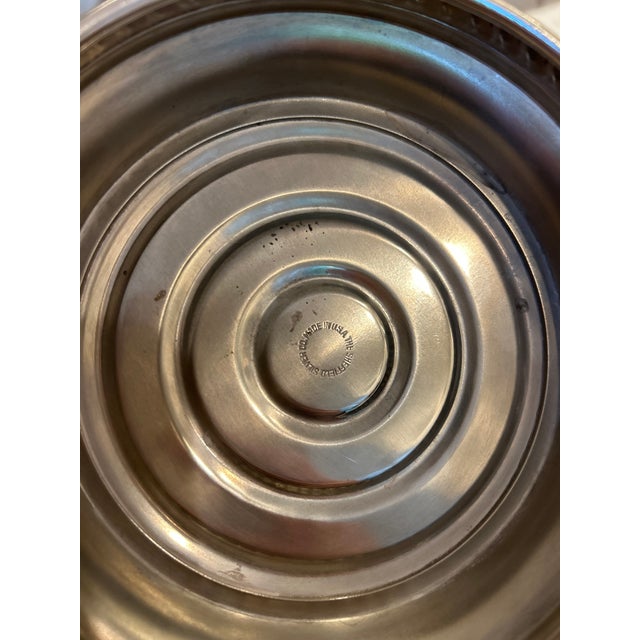 Vintage the Sheffield Silver Co. Silver-Plated Ice Bucket With Lion Head Handles, Milk Glass Liner & Ornate Ice Tongs | Hollywood Regency Barware For Sale - Image 15 of 15