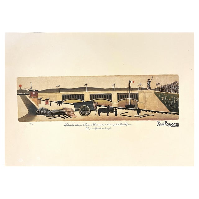 Le Douanier Rousseau, Pont De Grenelle Sous La Neige, Lithograph For Sale