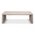 Horizontal boards stack at each end, with wire-brushed grain rising through the stone-gray finish. The top runs over both...