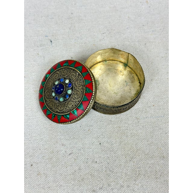Arts & Crafts Vintage Filigree Metal Box For Sale - Image 3 of 7