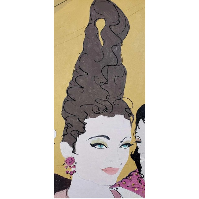 Modern Figurative Acrylic on Canvas Painting of Women With Style For Sale - Image 4 of 6