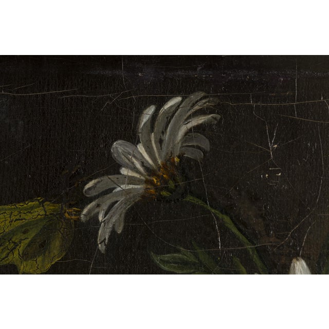 C. Leroy, Floral Still Life with Camellia and Daisies, Oil on Canvas For Sale - Image 4 of 14