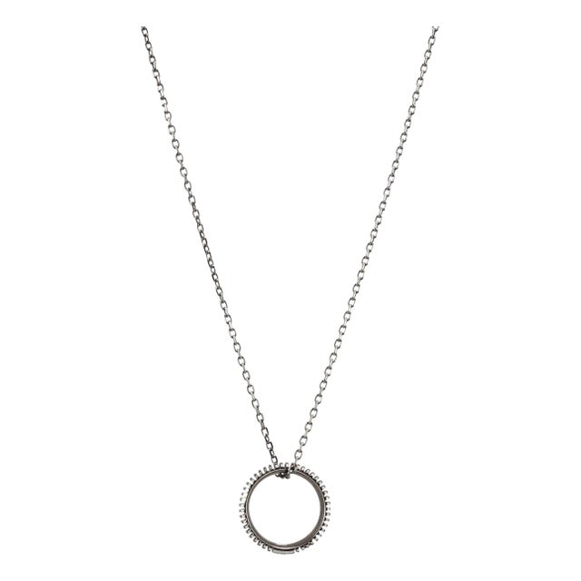 Damiani 18k White Gold & Black Rhodium Diamond Metropolitan Pendant Necklace For Sale