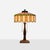 1920s Art Nouveau Slag Glass Table Lamp with Metal Overlay For Sale In San Francisco - Image 6 of 14