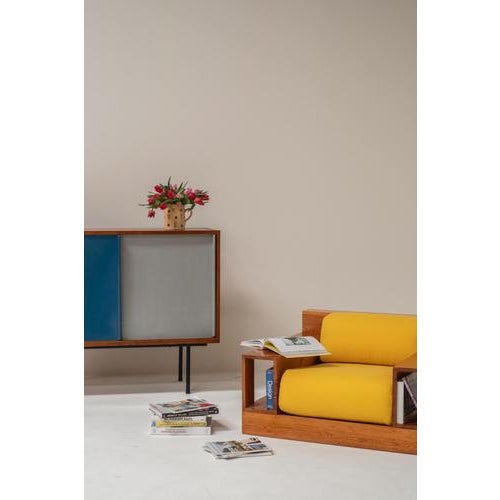 Mid-Century Modern French Cabinet with Sliding Panels by Guillerme et Chambron, 1950s For Sale - Image 13 of 16