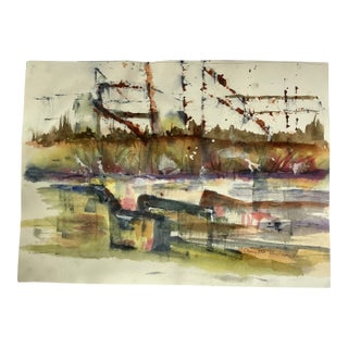 1980’s Original Double Sided Abstract Landscape Painting Signed For Sale