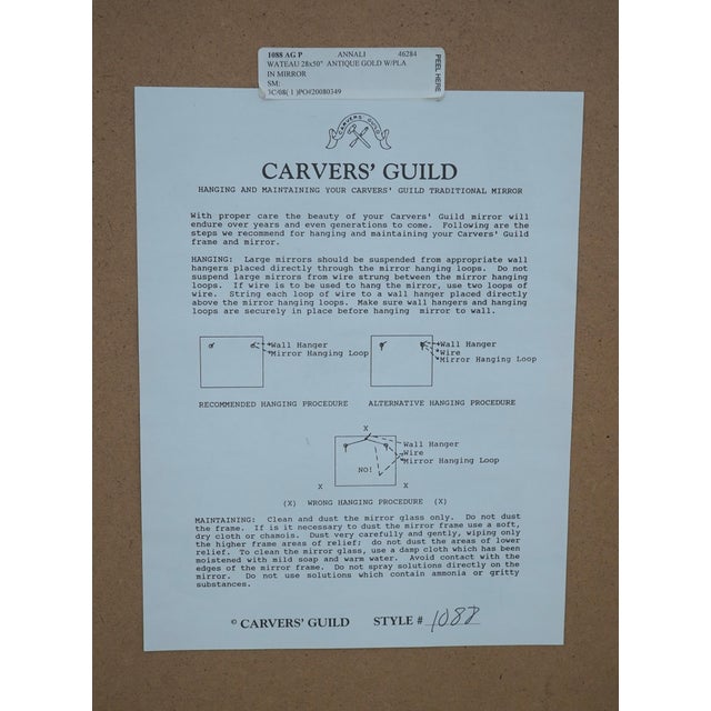 Carvers Guild Gold Finish Decorator Mirror For Sale - Image 10 of 10