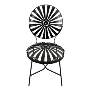 Antique Francois Carre Black Sunburst Garden Chair For Sale