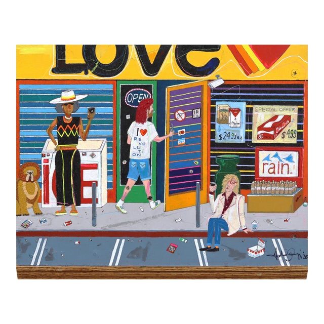 The Pavement #5 - Original Urban Pop Art Mixed Media Artwork on Wood by Fabio Coruzzi For Sale