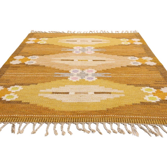 Mid-Century Modern Ingegerd Silow Vintage Swedish Rollakan Rug, 04'06 X 06'10 For Sale - Image 3 of 11