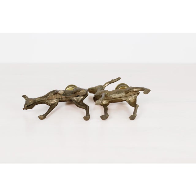 Midcentury Brass Deer Candle Holders, Stag and Doe Pair For Sale - Image 10 of 14