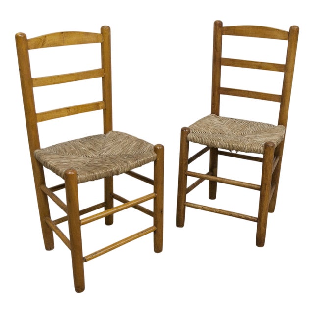 Set of Rustic Ash Chairs attributed to Charlotte Perriand, 1960s For Sale