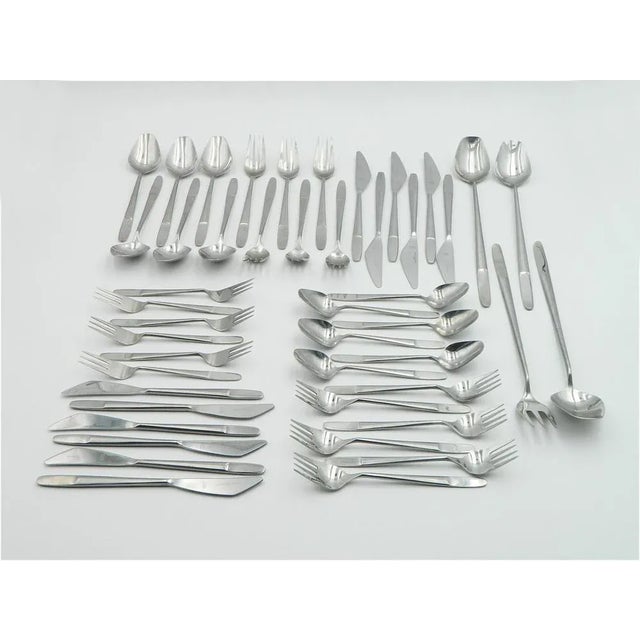 Stainless Steel Model 2070 Cutlery for Six by Helmut Alder for Amboss Austria, Set of 46 For Sale - Image 5 of 10
