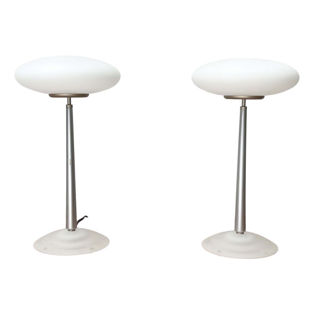 Postmodern Italian Silver Pao T1 Table Lamp by Matteo Thun for Arteluce, 1990s, Set of 2 For Sale
