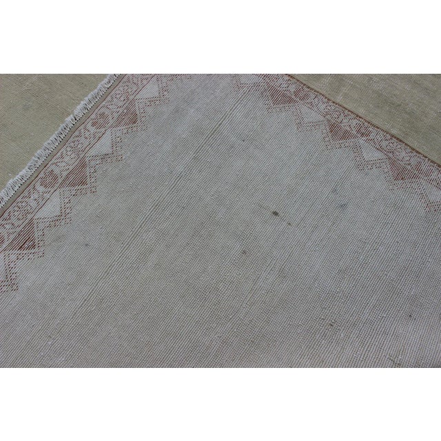 Large Vintage Moroccan Rug With Blossom Design in Ivory Background & Light Brown For Sale - Image 12 of 13