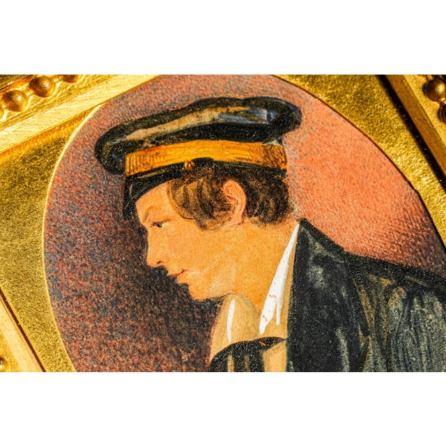 Interesting 19th Century Austrian Military Antique Portrait Miniature Painting Original Gilt Frame Home Decor For Sale In New York - Image 6 of 11