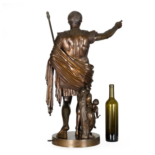 Grand Tour Italian Grand Tour Bronze Sculpture “Augustus Prima Porta” by Boschetti Ca. 1870 For Sale - Image 3 of 17