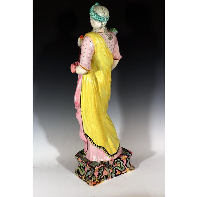 Monumental Staffordshire Pearlware Figure: "Ceres" (Goddess of Plenty) on Marbled Plinth For Sale - Image 9 of 13