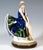 Rare goldscheider ceramic figurine of the 1920s: seated dancer with chin-length curly hair, wearing a plain blue...