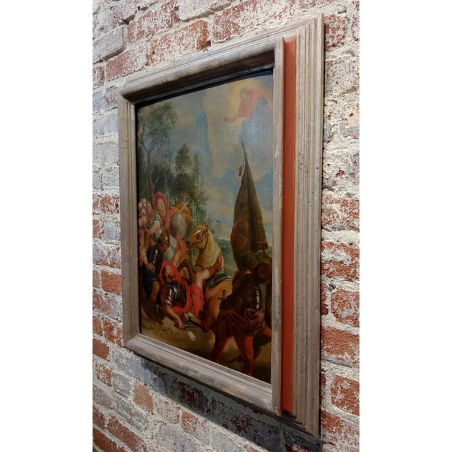 16th/17th Century Old Master Oil Painting, Wounded Warrior For Sale - Image 9 of 11