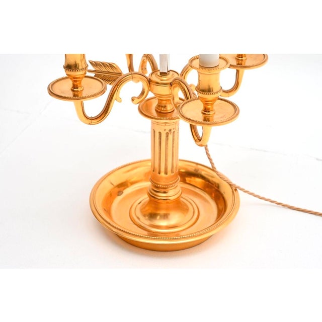 French Brass Bouillotte Table Lamps, 1960, Set of 2 For Sale - Image 10 of 11