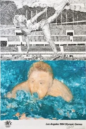1984 Jennifer Bartlett Los Angeles Olympic Games Hand-Signed Limited Edition Poster on Sale!!