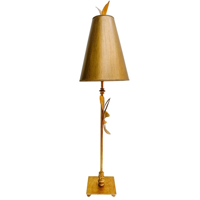 2020s Contemporary Tall & Slender Azalea Gold Table Lamps by Lucas McKearn - a Pair For Sale - Image 5 of 17