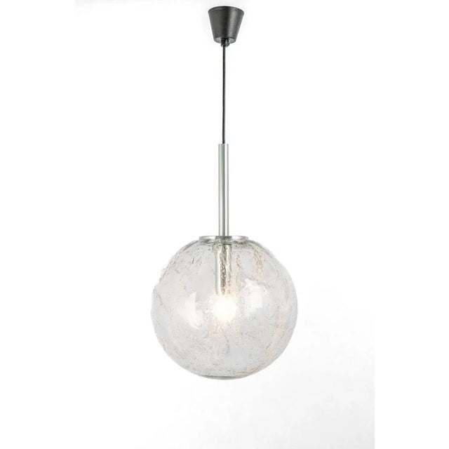 Large Murano Ball Pendant Light attributed to Doria, Germany, 1970s For Sale - Image 9 of 13