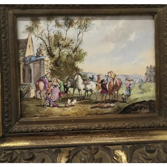 A pair of french porcelain ceramic plaques painted by p w 2 very lovely pieces, painted on ceramic plaques in fine detail,...