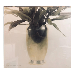 Russell Drisch, Vase With Foliage, Hand Tinted Photograph. Vintage Photo Print