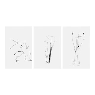 "Leg Study" Original Set of Three Ink Drawings by Yuki Osada For Sale
