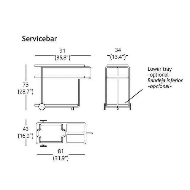 Metal Ok! White Cocktail Serving Bar Trolley in Chromed Finish from BD Barcelona For Sale - Image 7 of 8