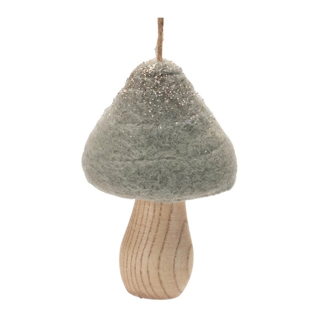 Kenneth Ludwig Chicago Felt Fabric Mushroom Ornament (Set of 12) For Sale - Image 4 of 5