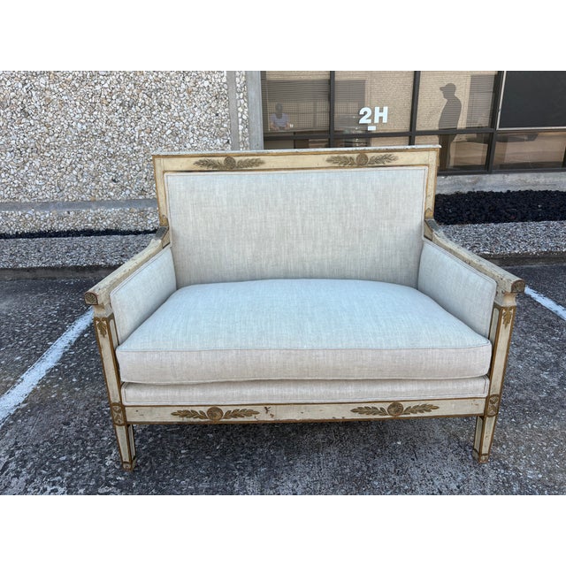 19th Century French Louis XVI Style Loveseat For Sale - Image 10 of 11