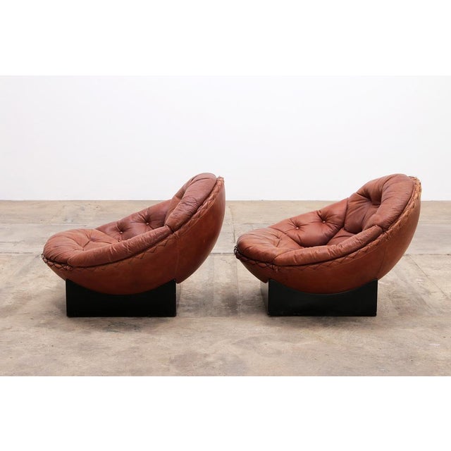 Set of Lounge Set in Cognac Color by Illum Wikkelsø for Ryesberg Møbler, 1970 For Sale - Image 15 of 17