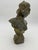 Antique Beautiful Young Lady with plunging Neckline Bust Polychrome Type Paint "Atala" The bust is cast in white metal...