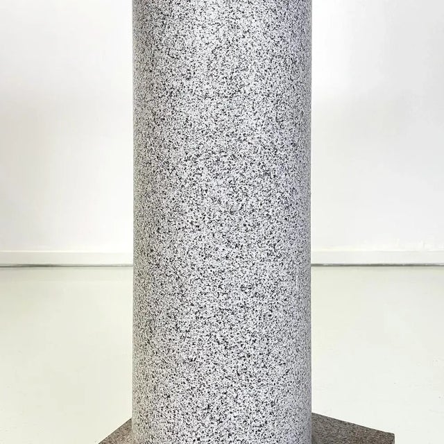 Wood Italian Modern Wood Painted as Stone Pedestal Column, 1990s For Sale - Image 7 of 12