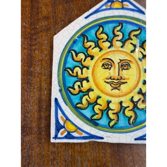 Vietri First Stones Sicilian Sun Wall Plaque For Sale - Image 9 of 12