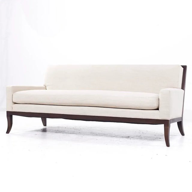 Wood Hickory Chair Curtis Sofa in J. Robert Scott Ivory Fabric - Pair For Sale - Image 7 of 11