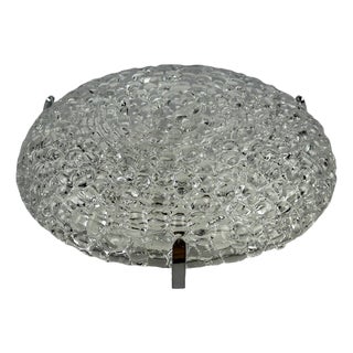 Space Age Ice Glass Flush Mount, 1960s For Sale