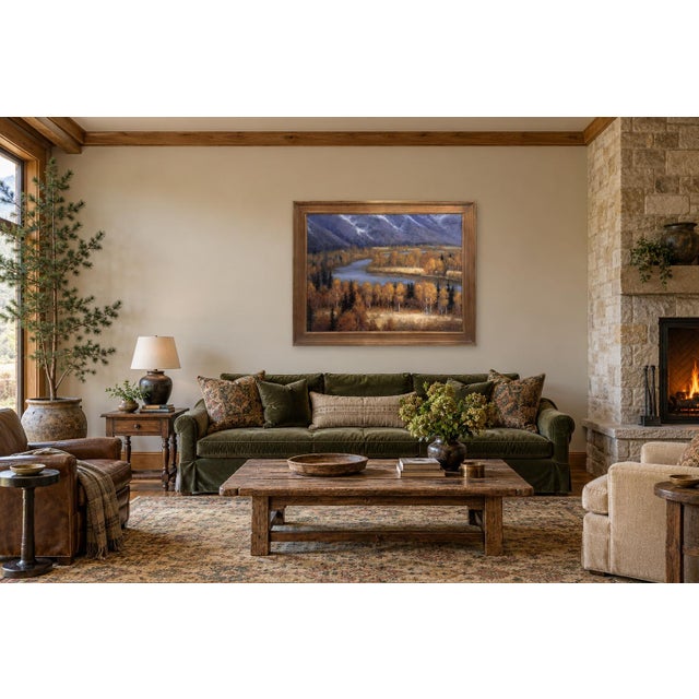 Changing Colors by Seth Winegar | Oil on Panel Autumn River Valley Landscape For Sale - Image 10 of 10