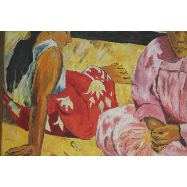 Tahitian Women on the Beach, Art Print, 1980s, Framed For Sale - Image 6 of 12