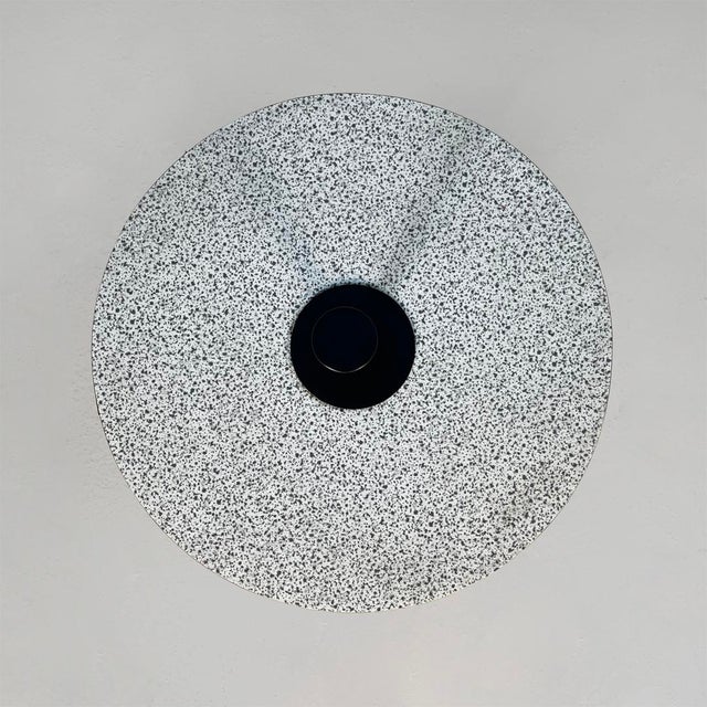 1980s Italian Modern Round Side Table in Metal, Formica and Travertine, 1980s For Sale - Image 5 of 16