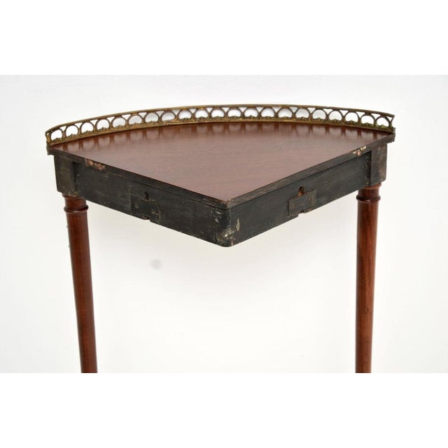 Brown Antique French Ormolu Mounted Corner Table, 1900 For Sale - Image 8 of 9