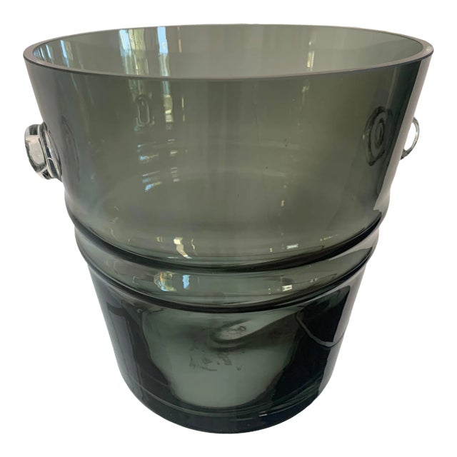 1970s Smokey Glass Ice Bucket Wine Cooler For Sale