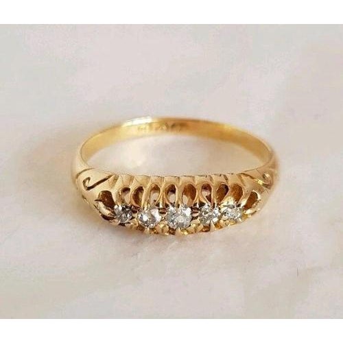 Antique Victorian 18ct Gold Cut Diamond Ring, Birmingham, 1894 For Sale - Image 4 of 14