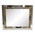 Early twentieth century large and heavy wall mirror, having silver painted double frame with exterior mirrored border...