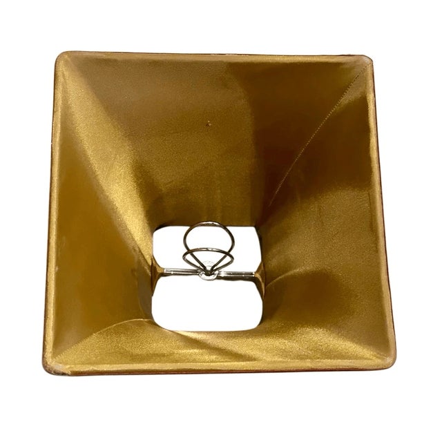 Traditional Vintage Square Bell Clip on Satin Mini Lamp Shade For Sale - Image 3 of 5
